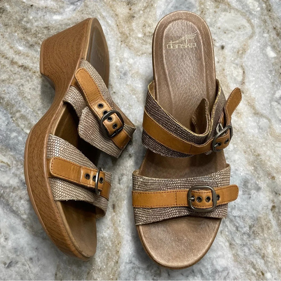 Dansko Women’s Jessie Sand Lizard Sandal Comfort Leather - Picture 1 of 12